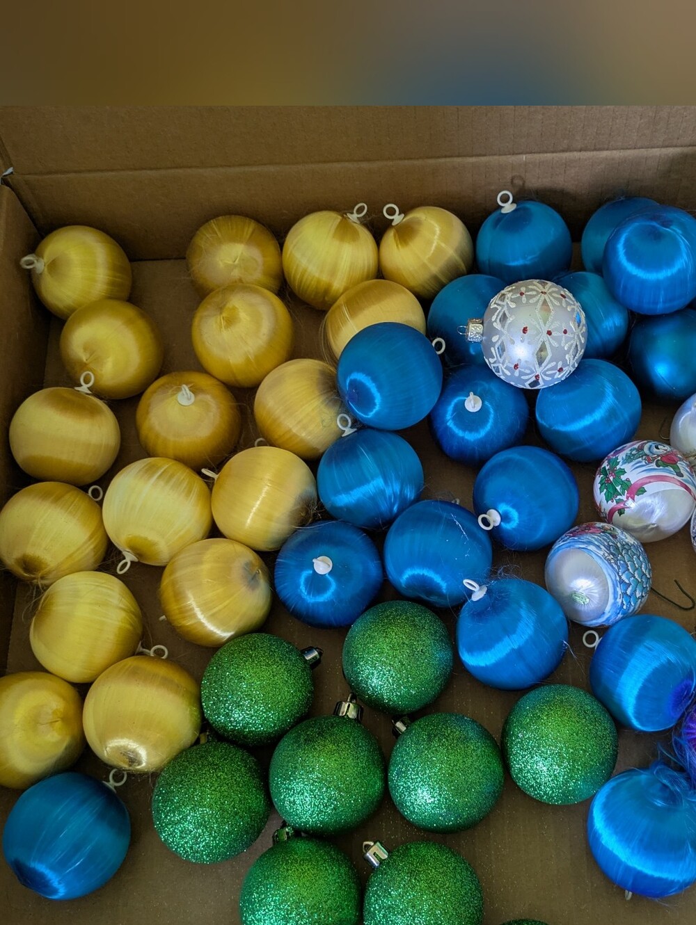 Ornaments Assorted Bundle 59 Blue Gold  Green Holiday Ornament Set